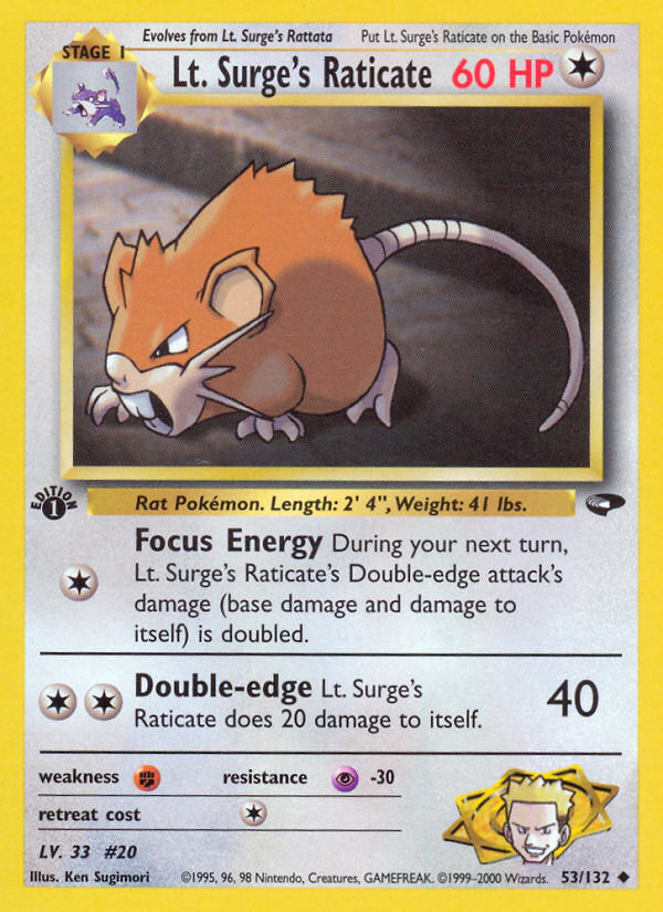 Lt. Surge's Raticate (053/132)