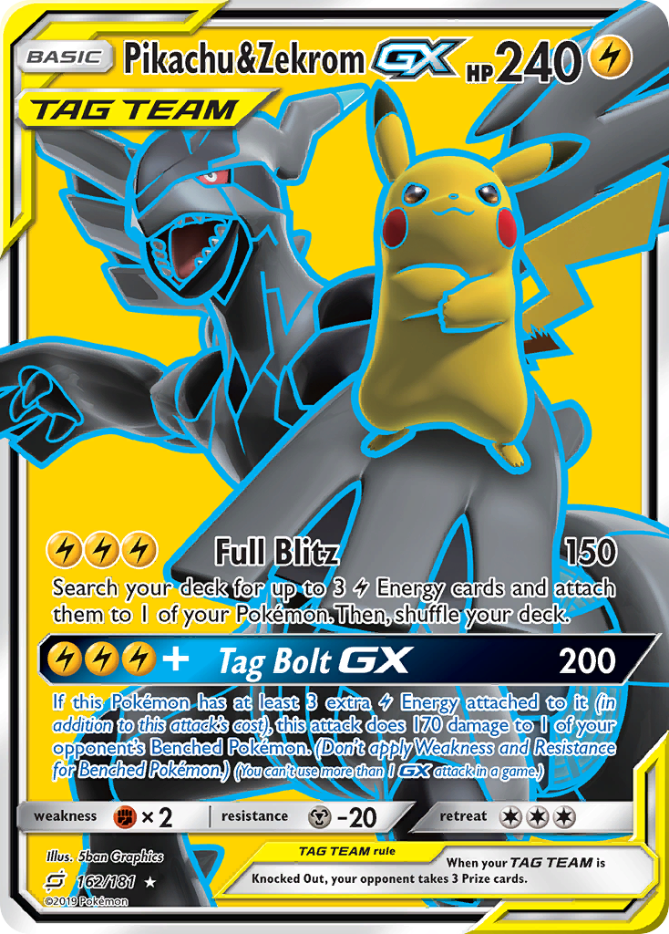 Pikachu & Zekrom-GX (162/181)