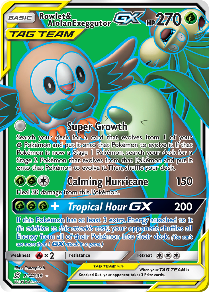Rowlet & Alolan Exeggutor-GX (214/236)