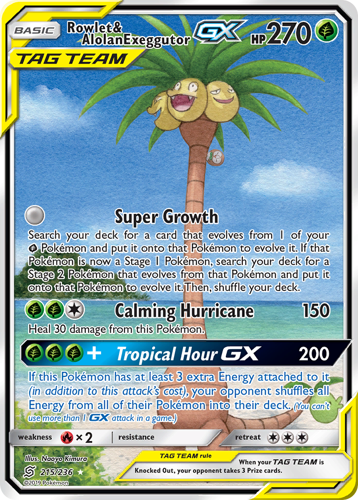 Rowlet & Alolan Exeggutor-GX (215/236)