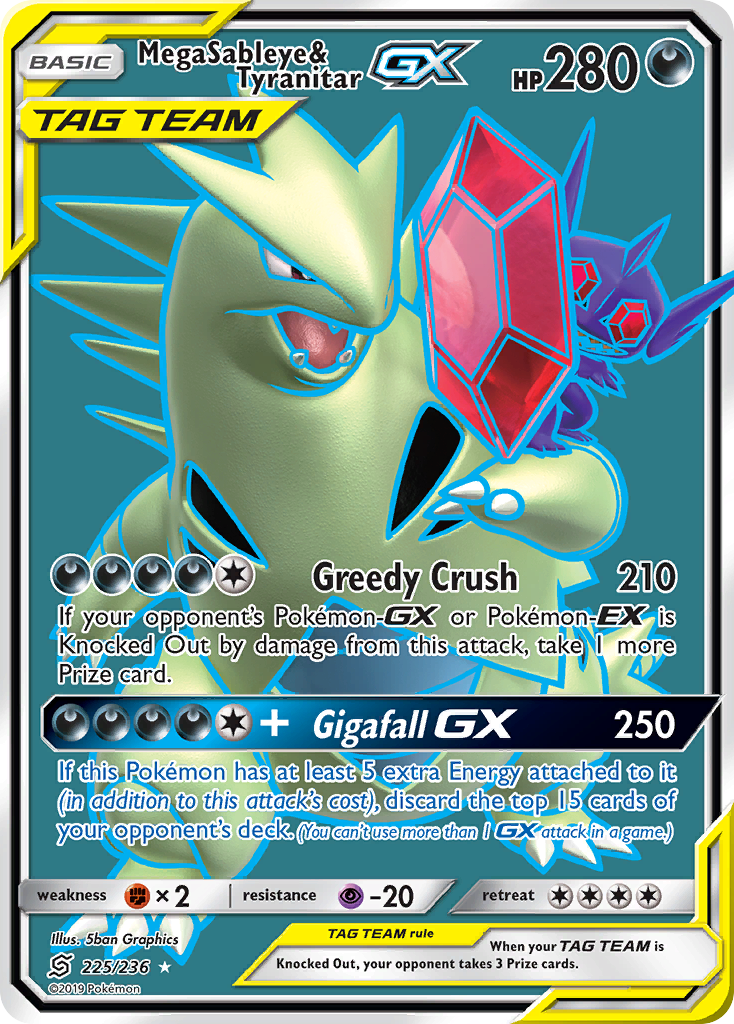 Mega Sableye & Tyranitar-GX (225/236)
