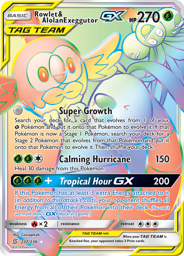 Rowlet & Alolan Exeggutor-GX (237/236)
