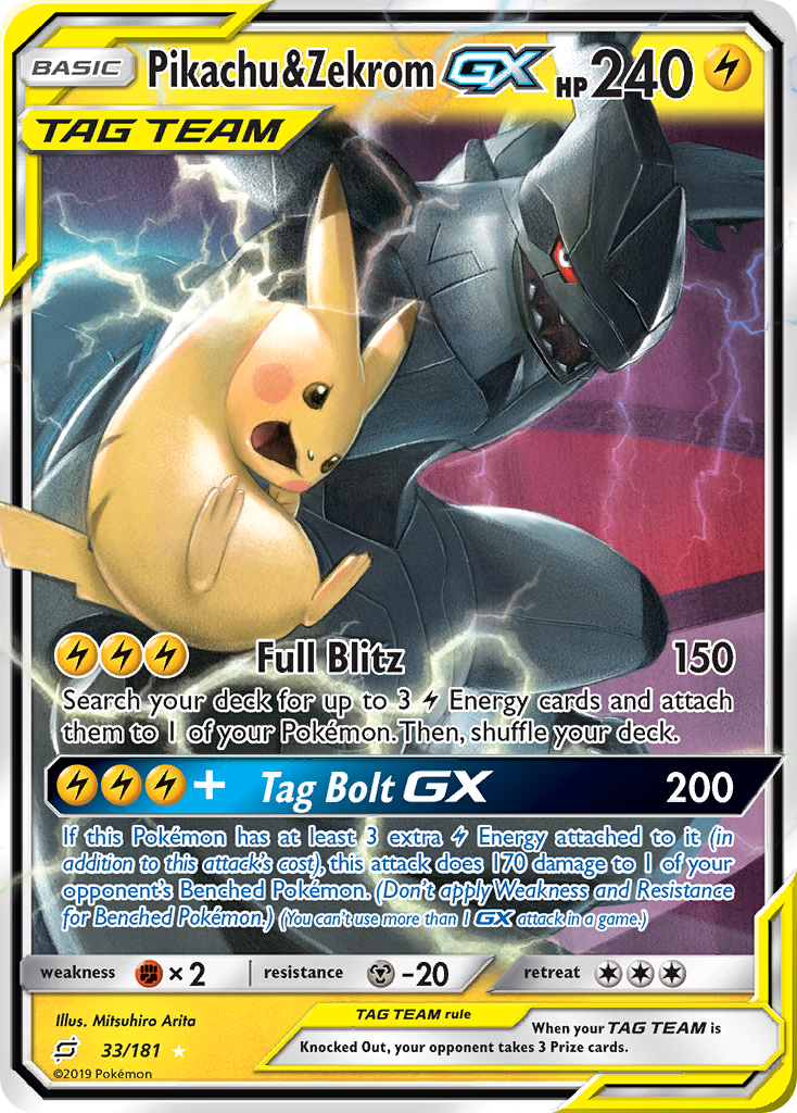 Pikachu & Zekrom-GX (033/181)
