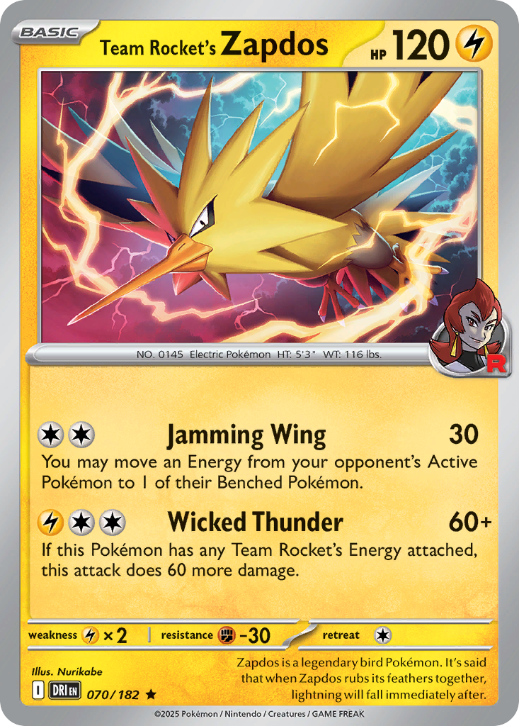 Team Rocket's Zapdos (070/182)