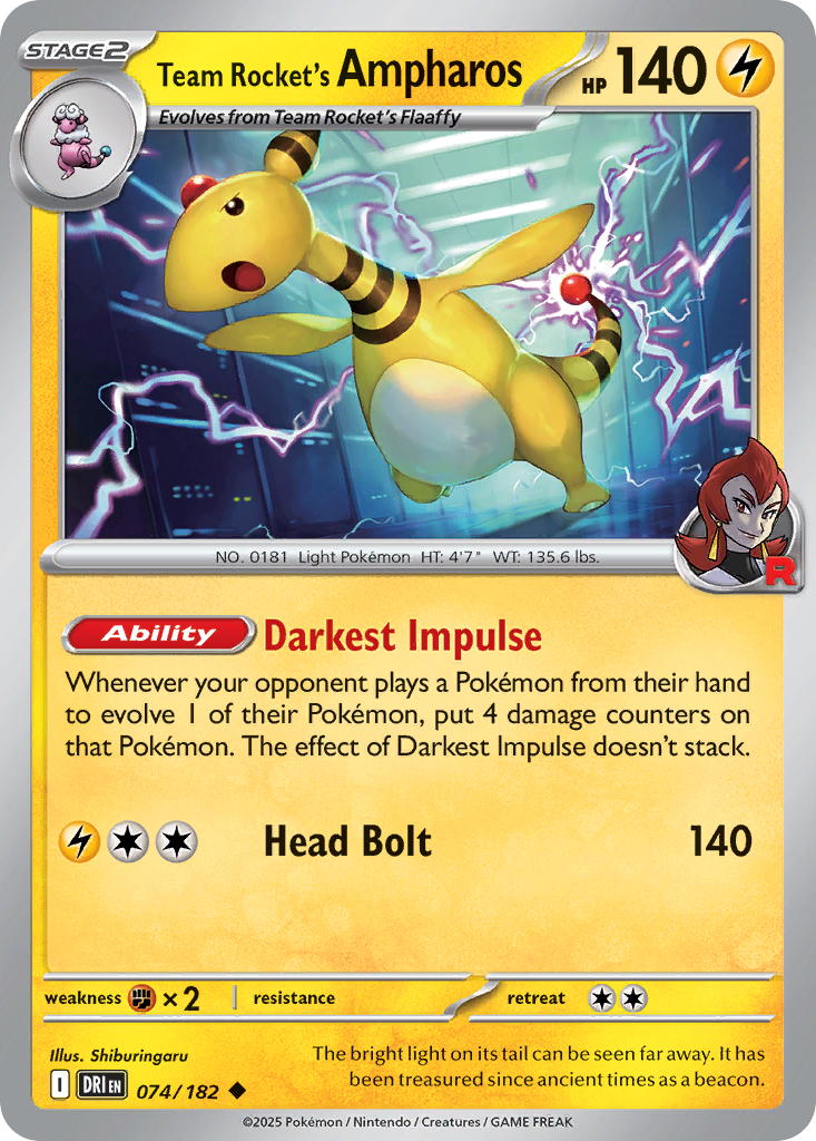 Team Rocket's Ampharos (074/182)