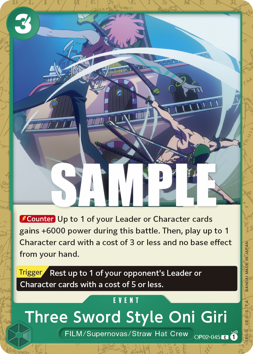 Three Sword Style Oni Giri (OP02-045)