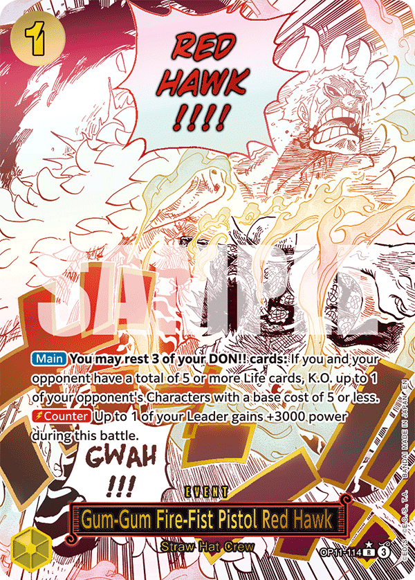 Gum-Gum Fire-Fist Pistol Red Hawk (OP11-114) (Alternate Art)