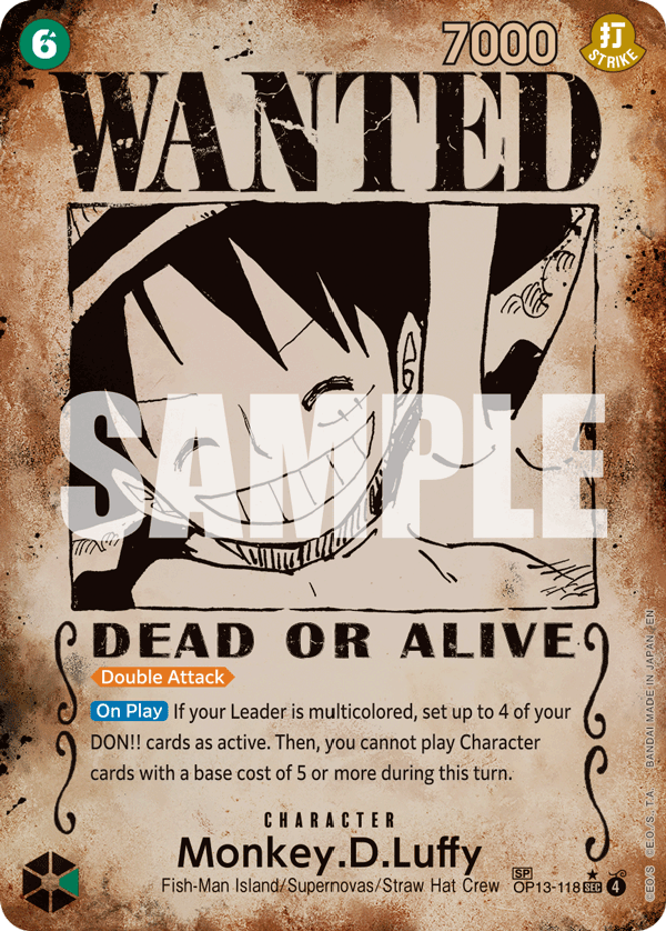Monkey.D.Luffy (Wanted Poster) (OP13-118) (Parallel / Alternate Art)