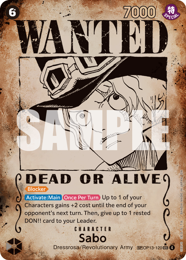 Sabo (Wanted Poster) (OP13-120) (Parallel / Alternate Art)