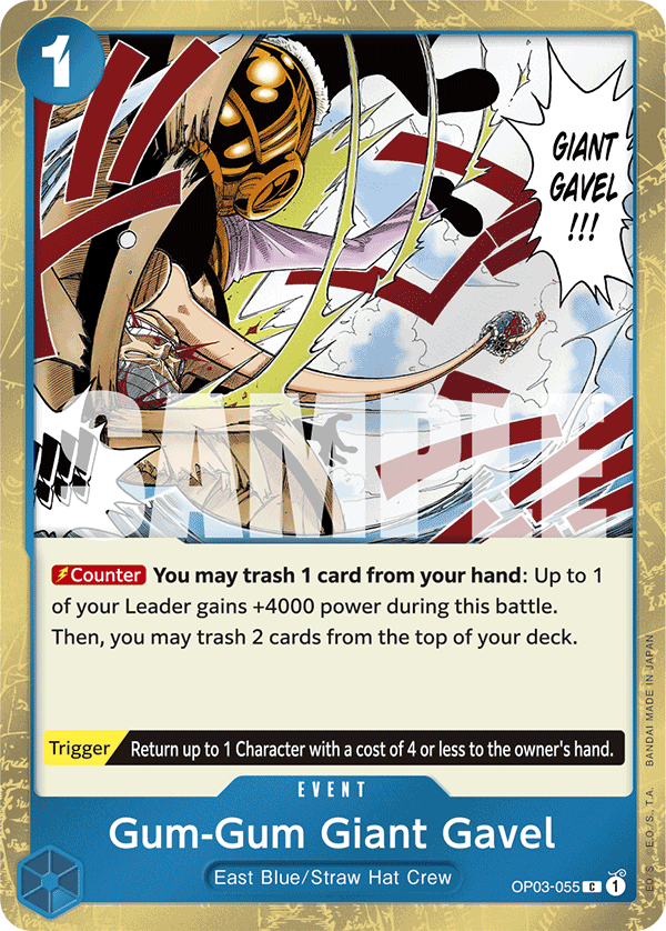 Gum-Gum Giant Gavel (Jolly Roger Foil) (OP03-055) (Parallel / Alternate Art)